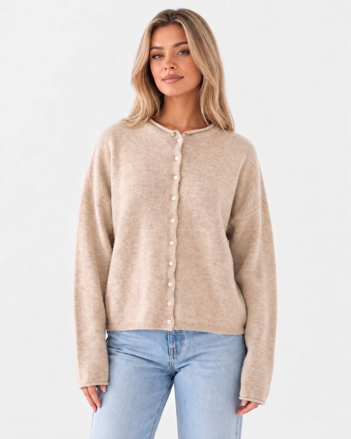 Vintage Rolled Hem Cardigan