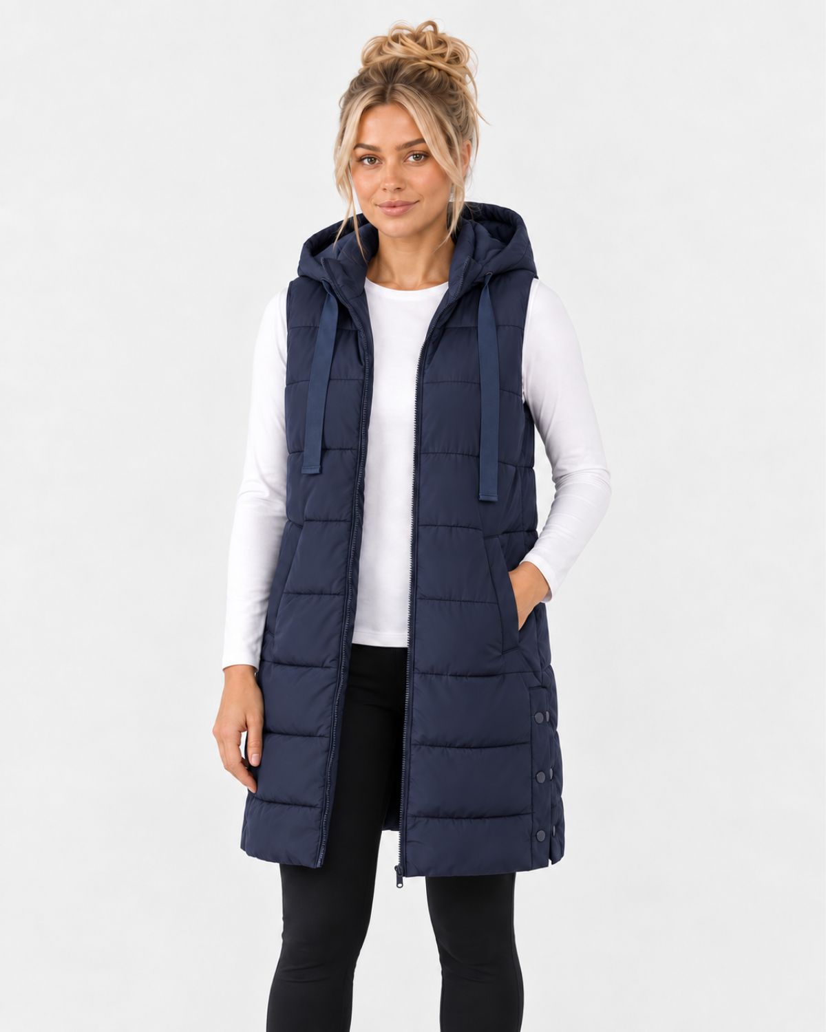 Longline Hooded Puffer Gilet