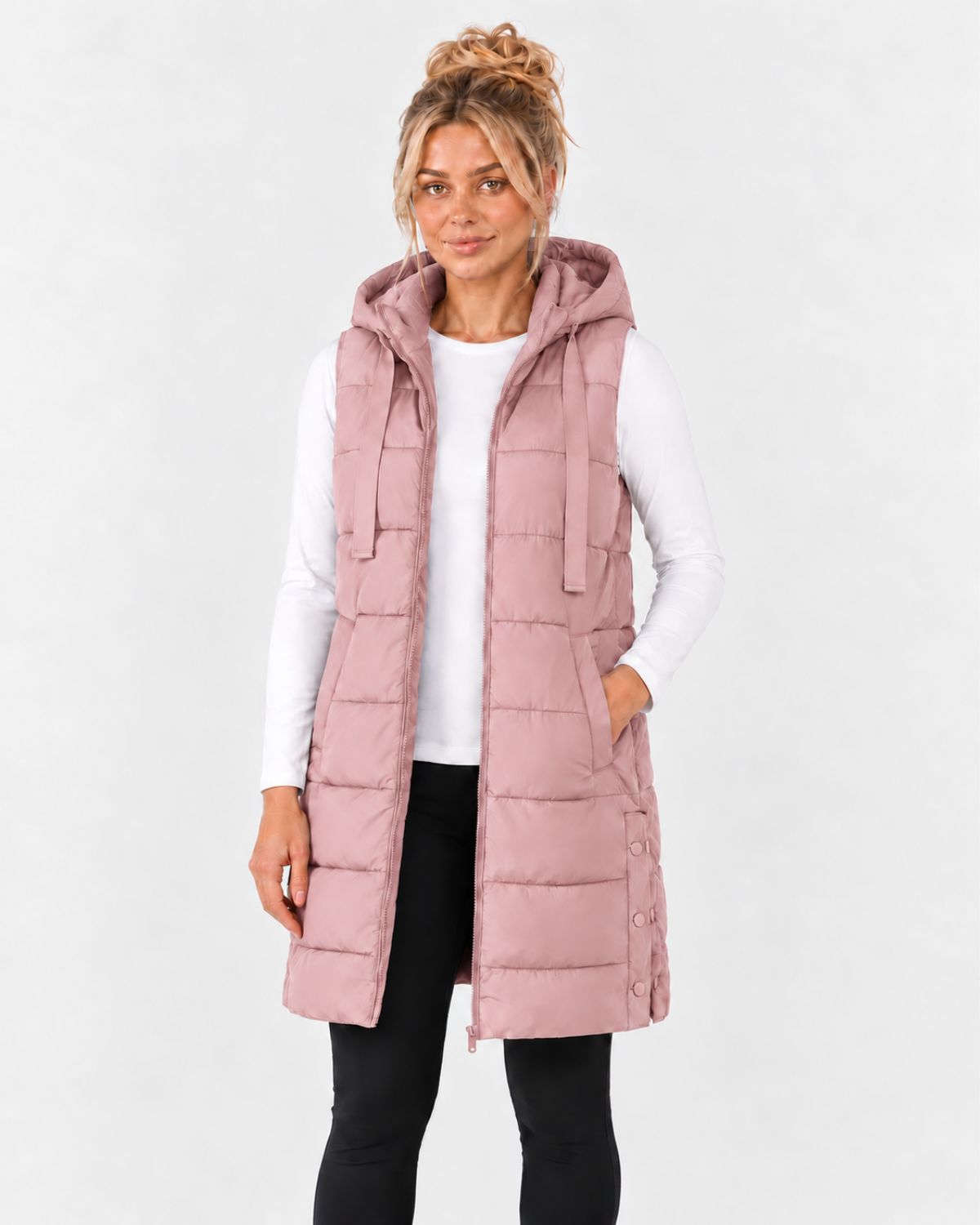 Longline Hooded Puffer Gilet