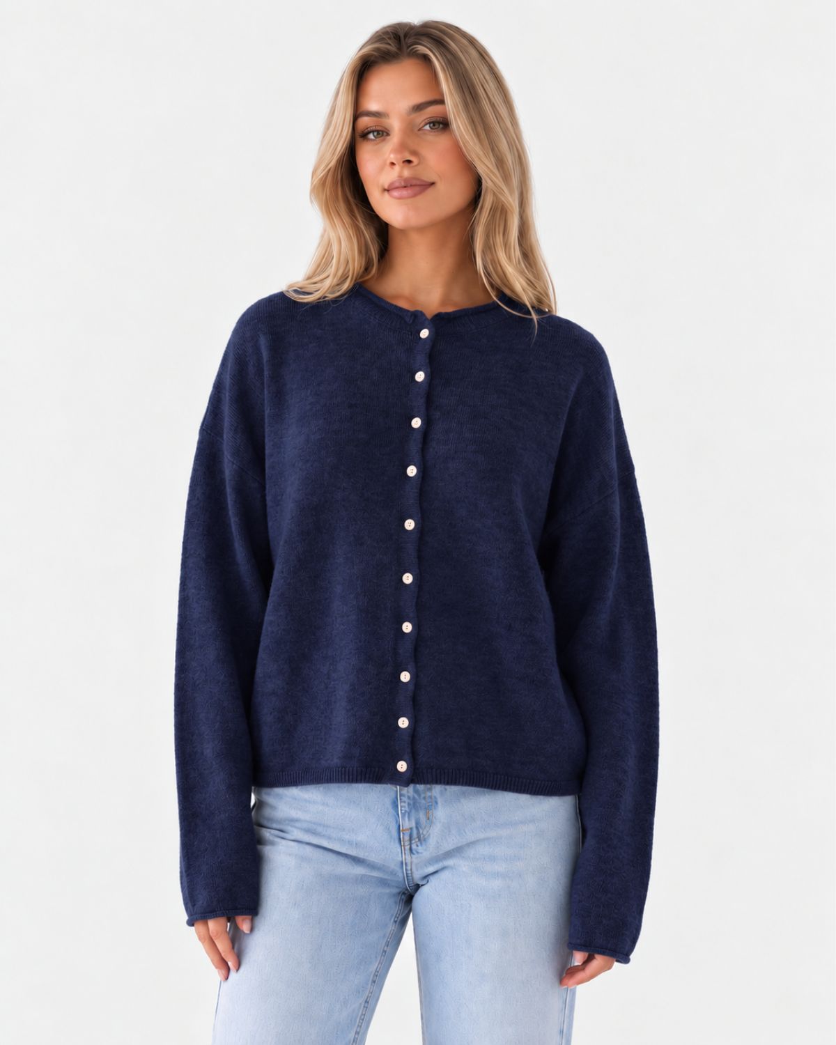 Vintage Rolled Hem Cardigan